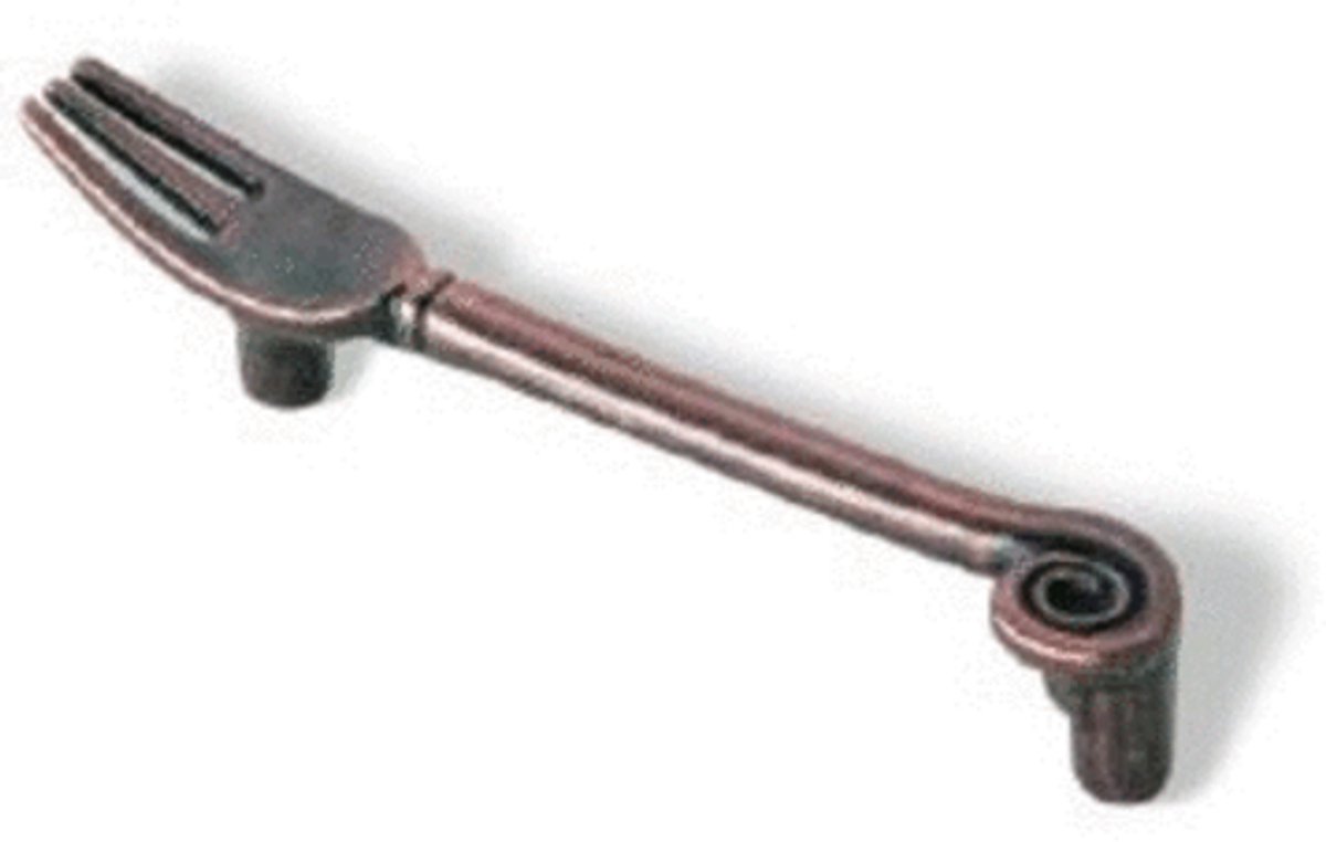 Greep Vork h.o.h. 96 mm Zamac/Koper – Klassieke Handgreep voor o.a. Meubels, Lades en Kastjes