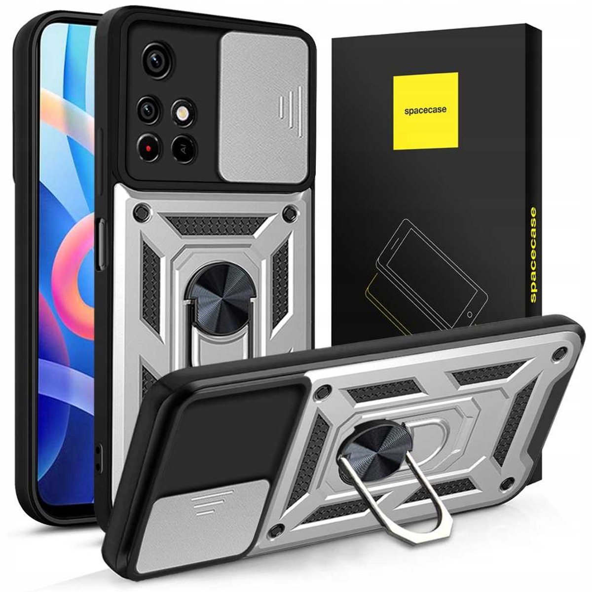 Spacecase Case Cover Voor Poco M4 Pro 5G Zilver