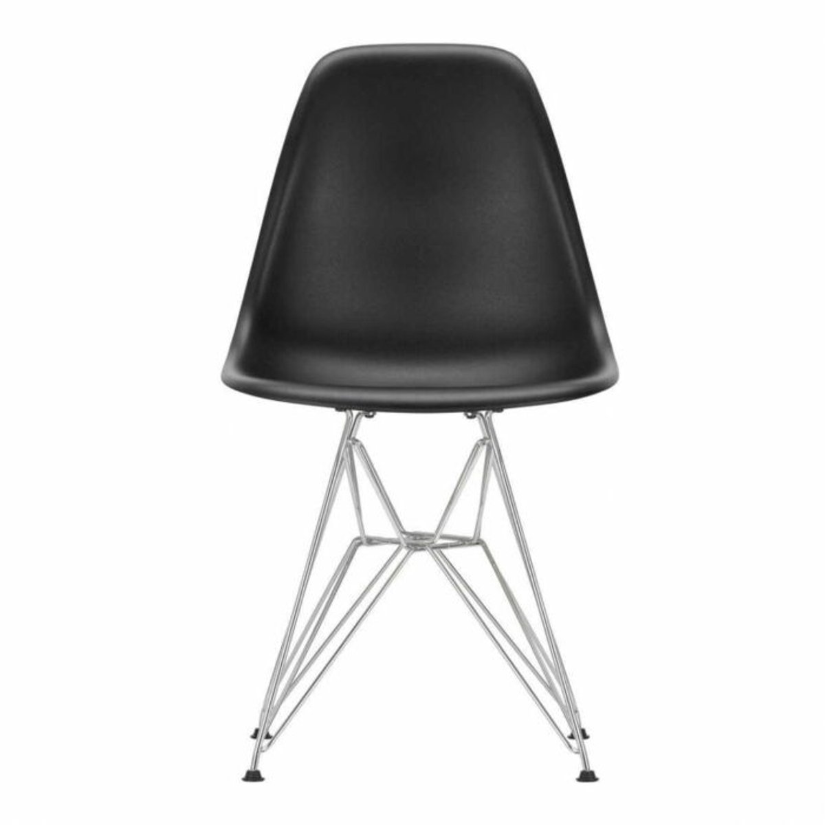 Eames DSR stoel verchroomd onderstel, Deep black