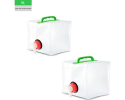 2 stuks 5L grote capaciteit watercontainers, grote draagbare opvouwbare vierhoekige wateropslagzak, grote capaciteit zwembadstapgewichten voor bovengrondse zwembaden, opvouwbare wateropslagcontainers voor kamperen