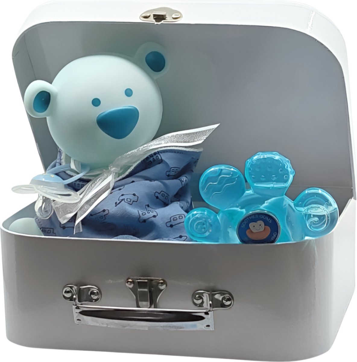 De Zoetebekjes® - Luiertaart - Pampertaart - Kraamcadeau - Kleine Reiziger - Blauw