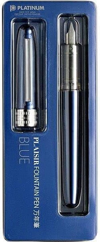 Platinum Japan - Stylo Plume Plaisir - FINE - Stylo Plume - Blauw - Plume : fine 03 - Avec recharges supplémentaires Bleu clair