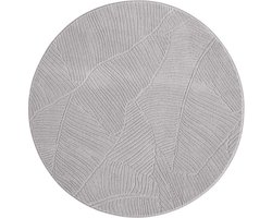 Rond zacht vloerkleed - Fuzz Leaf grijs 80