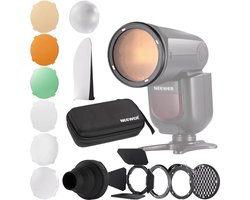 NEEWER CRM2 Magnetic Accessories Kit for Round Head Flash Z1-C Z1-N Z1-S Z2-C Z2-N Z2-S Compatible with Godox V1 Speedlites, Including 14pcs Modifier, Diffuser Adapter NEEWER CRM2 Magnetic Accessories Kit for Round Head Flash Z1-C Z1-N Z1-S Z2-C Z2-N Z2-S Compatible with Godox V1 Speedlites, Including 14pcs Modifier, Diffuser Adapter