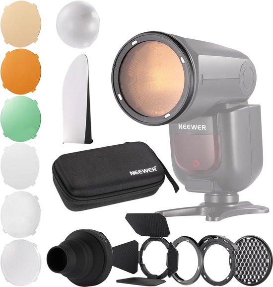 Foto: Neewer crm2 magnetic accessories kit for round head flash z1 c z1 n z1 s z2 c z2 n z2 s compatible with godox v1 speedlites including 14pcs modifier diffuser adapter