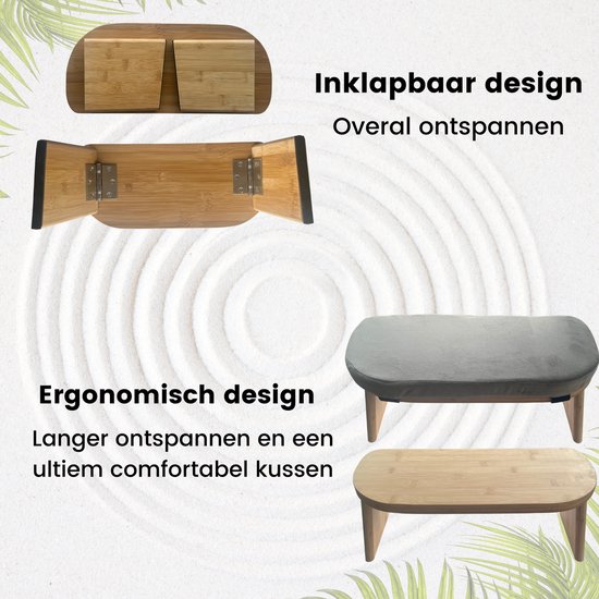 Deluxness® - Meditatiebankje Inklapbaar - 100% Duurzaam - Yoga krukje met Kussen - Draagbare Meditatie Bankje - Meditatie - Meditatiekussen - Meditatiestoel Opvouwbaar - Yoga stoel - Meditatiebankjes - Kruk - Meditatiekruk - Zabuton - Kussen van Deluxness® — afbeelding 4