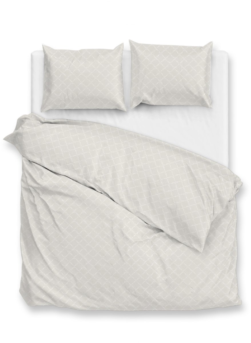 Zohome Linea-di-Satinado Dekbedovertrek - 100% Katoen-Satijn - 200x220-NL-BE - Off-White