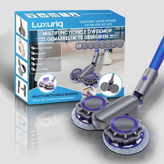 Luxuriq® Mop - Vadrouille électrique - Essuie-glace - Geschikt voor Dyson - Dyson V15 - V11 - V10 - V8 - V7 - Accessoire pour vadrouille - Avec 10 vadrouilles