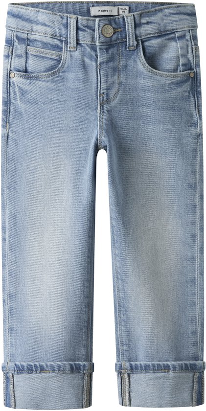 NAME IT Nlfkizza DNM Hw Mom Pant Noos jeansbroek voor meisjes, Lichtgrijs denim, 134