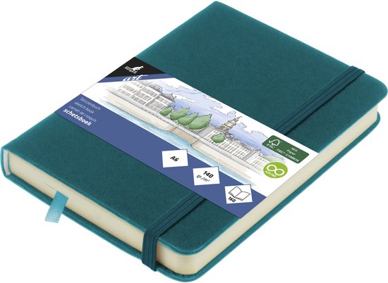 Schetsboek Kangaro A4 Heather Purple PU hardcover 80 vellen 140 gram crèmekleurig papier met elastiek en lint