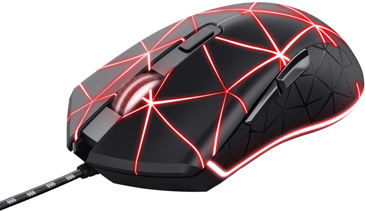 Bol.com Trust GXT 133 Locx - Bedrade Gaming Muis - Verlichting - 3200 dpi - Zwart aanbieding