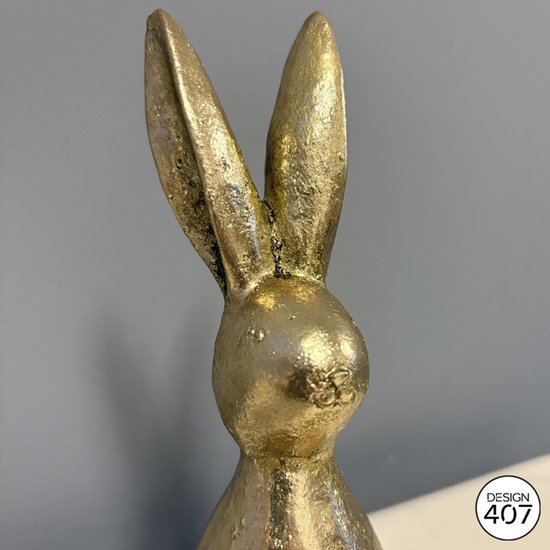 Decoratie Konijnenkop Paasdecoratie Zwart Mat Polyresin 26cm