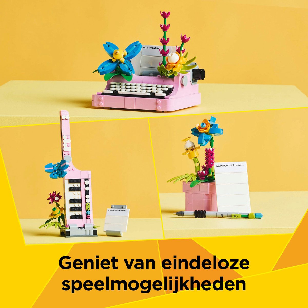 LEGO Creator 3in1 Typemachine met bloemen, Keytar en bloempot Speelgoed voor Kinderen 31169 — afbeelding 2