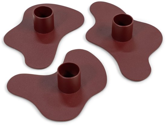 Spinder Design kandelaar Melt - Burgundy - set van 3 - Staal