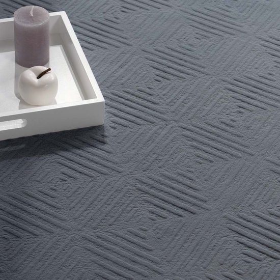 Tapis moelleux - Emily diamant anthracite 60x110 cm