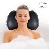 Marbeaux Badkussen - Set van 2 - Hoofdkussen - Zwart - Nekkussen - Hoofdsteun - Kussen - voor in Bad