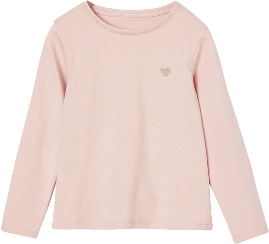 Vertbaudet T-shirt fille coeur pailleté manches longues Basics