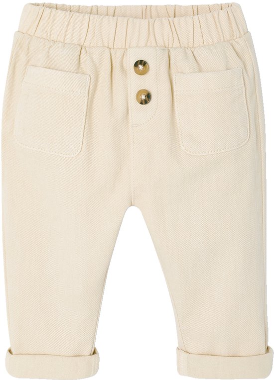 Babybroek met elastische taille vanille