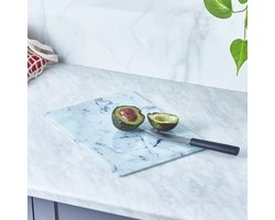 Karaca Ayaz – Deep Glas Snijplank – Wit – Marmerdesign – 25 x 35 cm
