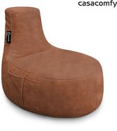 Casacomfy - ModiLounge - Pouf - Adultes - Caramel Latte - Aspect cuir - Tissu doux