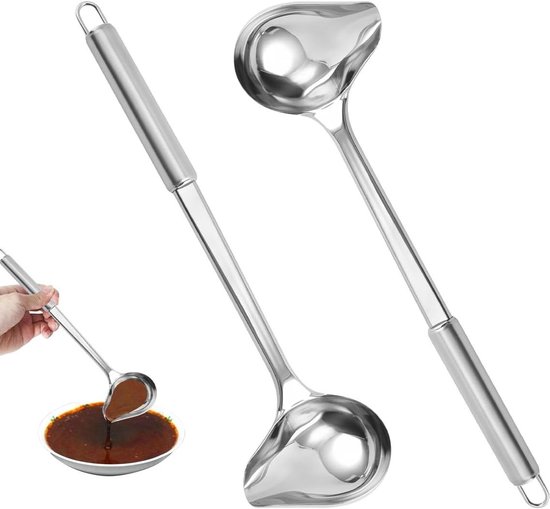 Lot De 2 Louches à Sauce 30cm Acier Inoxydable Avec Bec Verseur - Cuillères à Sauce Précises