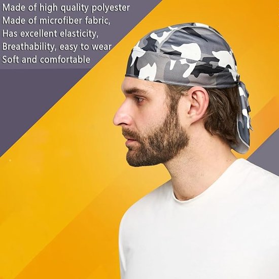 4 stuks bandana-schedel-fietsmuts - uv-bescherming, zomerse camouflage onder helm fiets-hoofddoek hoofddeksel hoofddeksel voor dames en heren outdoor-activiteiten doodshoofdmuts van Merkloos — afbeelding 3