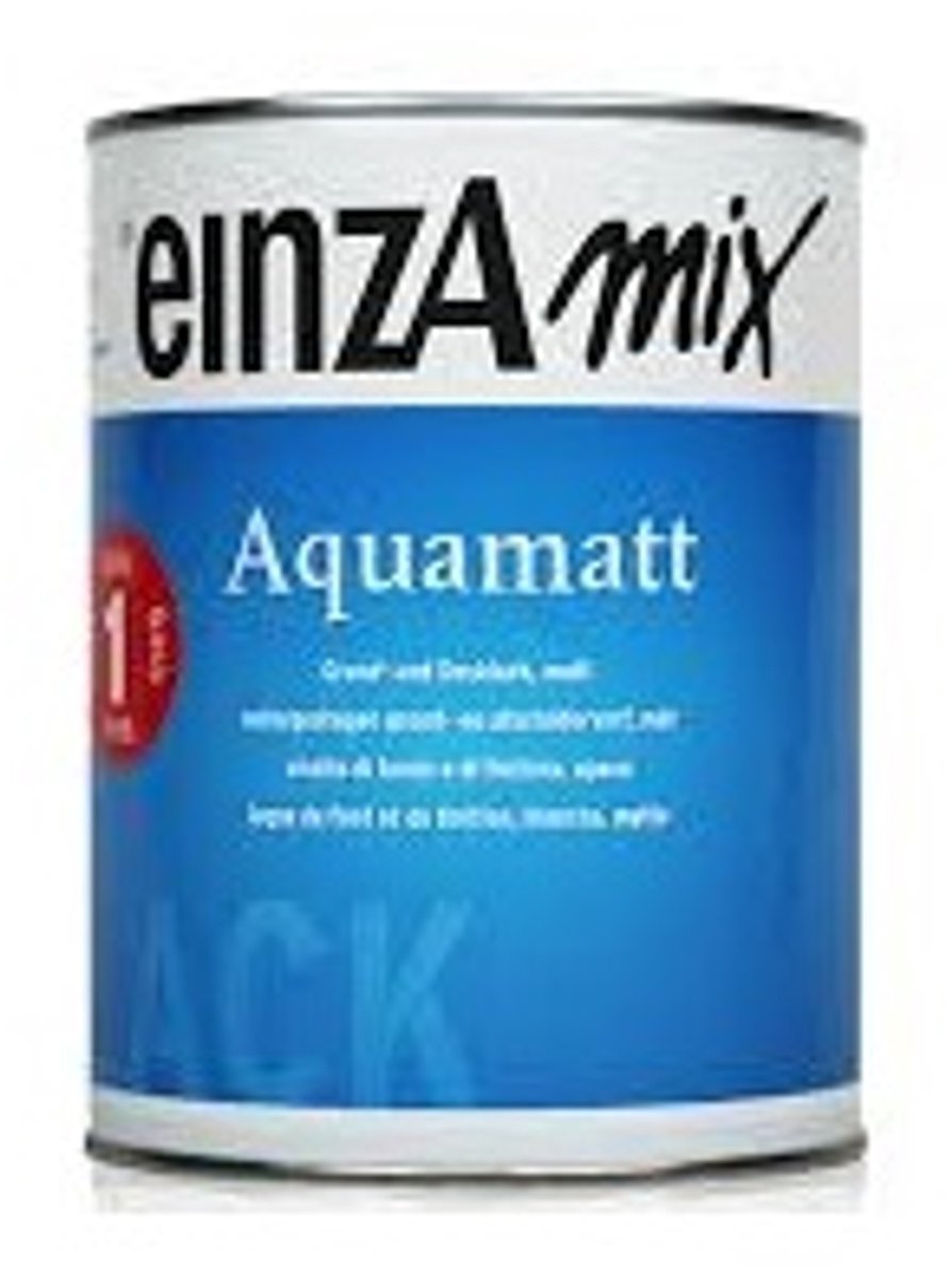 Einza Aquamatt watergedragen lak en grondverf in 1 voor binnen en buiten ral 9010 zuiver wit 1 liter