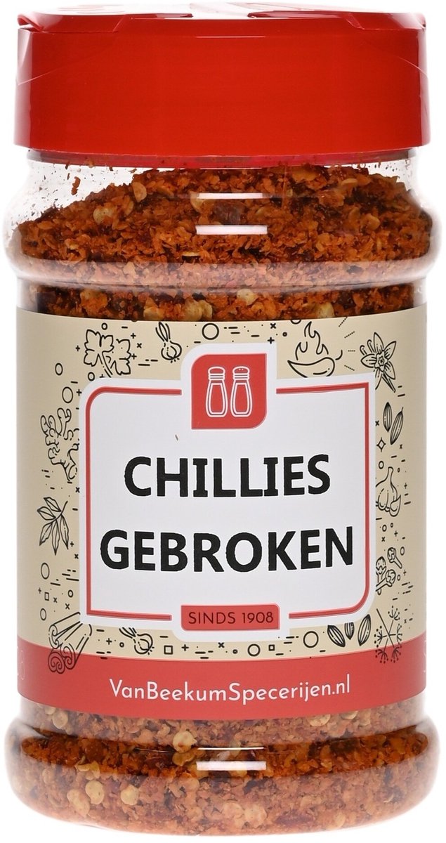 Goedkoopste Van Beekum Specerijen - Chillies Gebroken - Strooibus 115 gram
