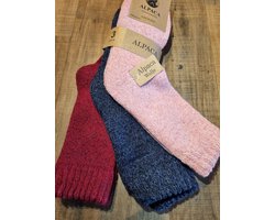 3 Paar - Alpaca Wollen Sokken - Maat 35-38 - Wintersokken - Wandelsokken - Huissokken - Vrijetijdssokken