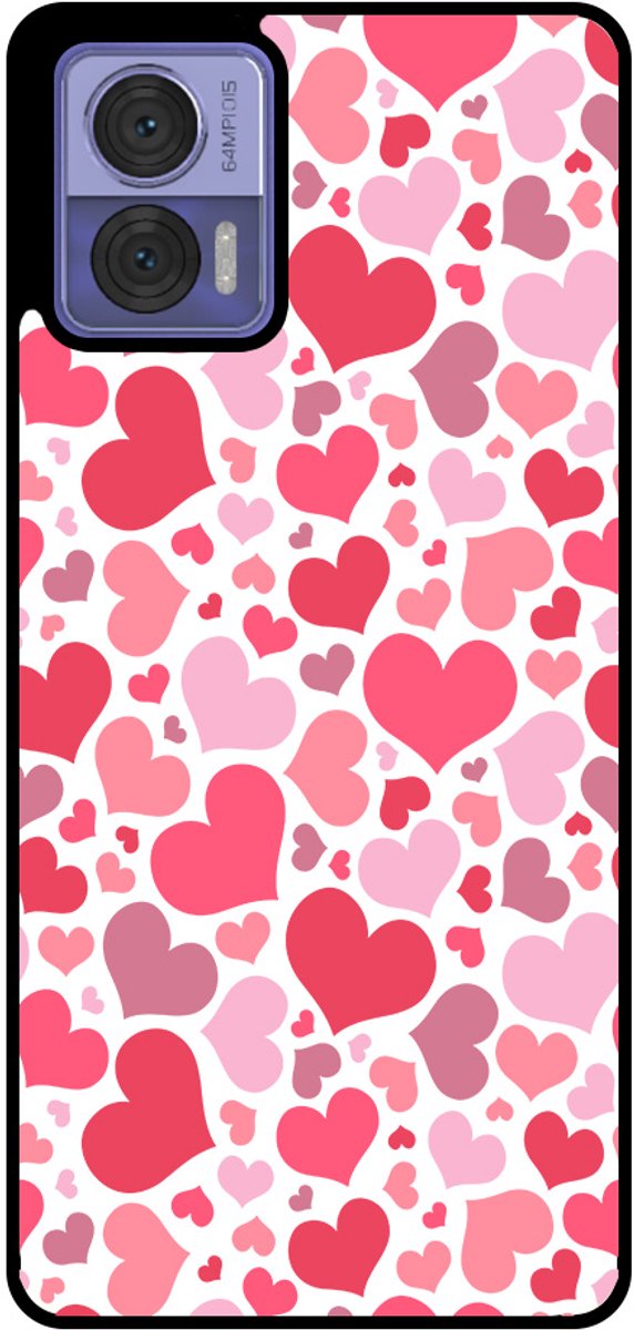 Smartphonica Telefoonhoesje Geschikt voor Motorola Edge 30 Neo met Hartjes Print - Hearts Design TPU Backcover Case - Kinder Hoesje met Hartjes Design geschikt voor Motorola Edge 30 Neo