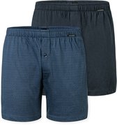 Schiesser 2 PACK Boxershorts - Boxershorts Multipacks Heren Onderbroek - blauw donkerblauw