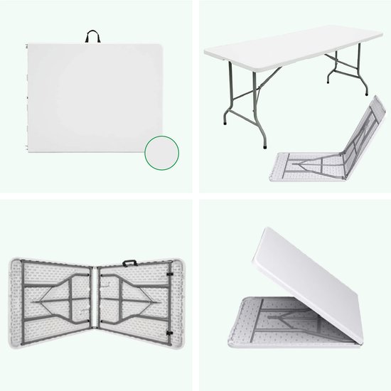 MaxxGarden Vouwtafel - Campingtafel - Inklapbare Picknickset - Campingset met 4 stoelen - 152cm - Wit van MaxxGarden — afbeelding 5