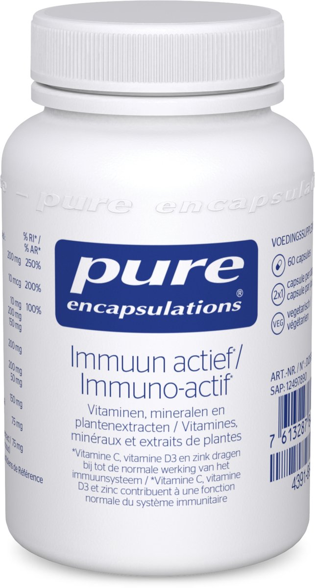 Pure Encapsulations - Immuun Actief - Met Zink en Vitamine C voor de Bescherming van Cellen Tegen Oxidatieve Stress en voor de Normale Werking van het Immuunsysteem - 60 Capsules