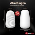 Afmetingen van een wit product, 9 cm hoog, 3,2 cm breed.