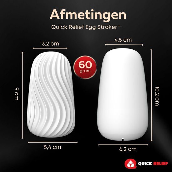 Afmetingen van een wit product, 9 cm hoog, 3,2 cm breed.