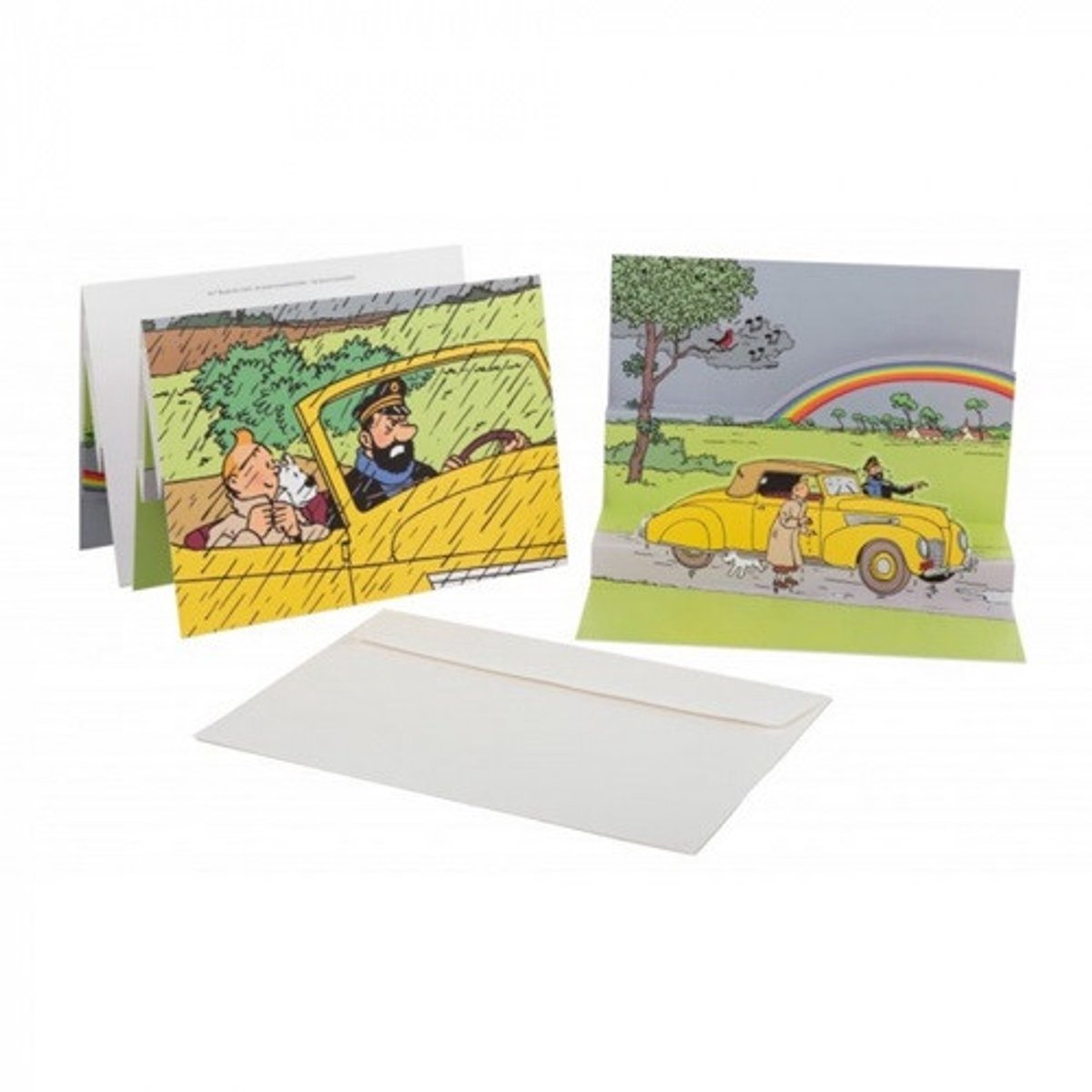 Pop-Up kaart - De gele cabriolet van Haddock - 3D Kuifje Ansichtkaart - 23x17 cm