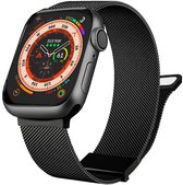 Bracelet milanais By Qubix - Zwart - Aimant Extra puissant - Convient pour Apple Watch 42 mm - 44 mm - 45 mm - 49 mm
