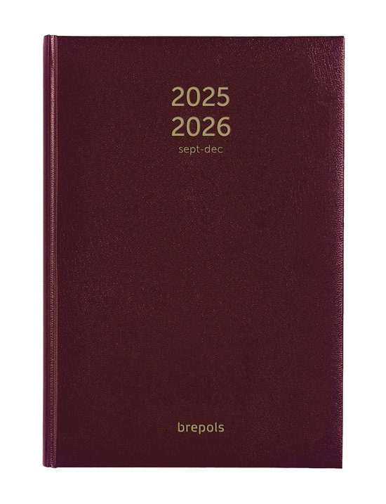 Brepols agenda 2025-2026 - 16M week - Bretime LIMA - Schoolagenda - 1 week op 2 pagina's - Weekoverzicht - Bordeaux - 14.8 x 21 cm