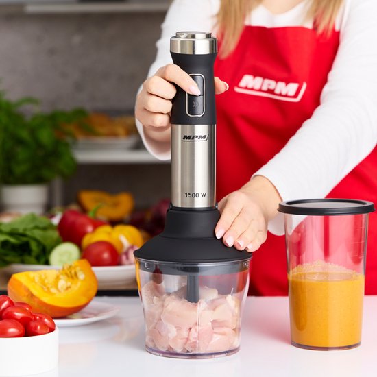 MPM Multifunctionele Staafmixer Set Inclusief Blender, Mixer & Accessoires | RVS | XL Mengopzetstuk - Hoog vermogen 1500W — afbeelding 2