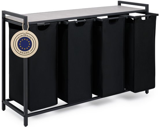 BOTC Wasmand met deksel - 105L - Bamboe - Crème wit - 73*44*33cm