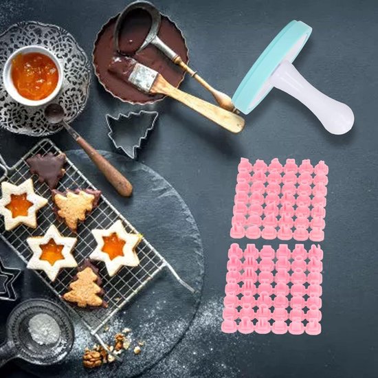 Mooncake Mold Set, Mid Autumn Festival Hand Press Cookie 6 STKS