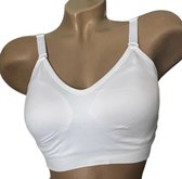 Soutien-gorge Comfort - Soutien-gorge avec fermeture dans le dos - R0154 en Polyamide L/XL blanc