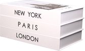 Livres de rangement Keufens - Set de 3 - Wit - Livre de rangement - Décoration de faux livres - Livres Décoration