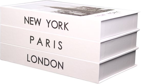Keufens Opbergboeken - Set van 3 - Wit - Opbergboek - Nep boeken decoratie - Decoratie boeken