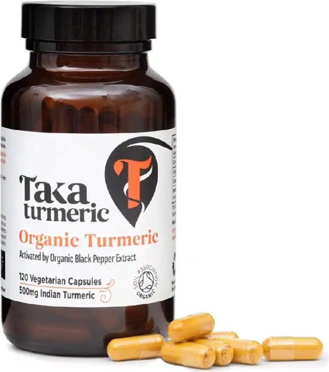 Goedkoopste TAKA Turmeric / Kurkuma Turmeric & Zwarte Peper Extract Capsules Biologisch – 120 vcaps