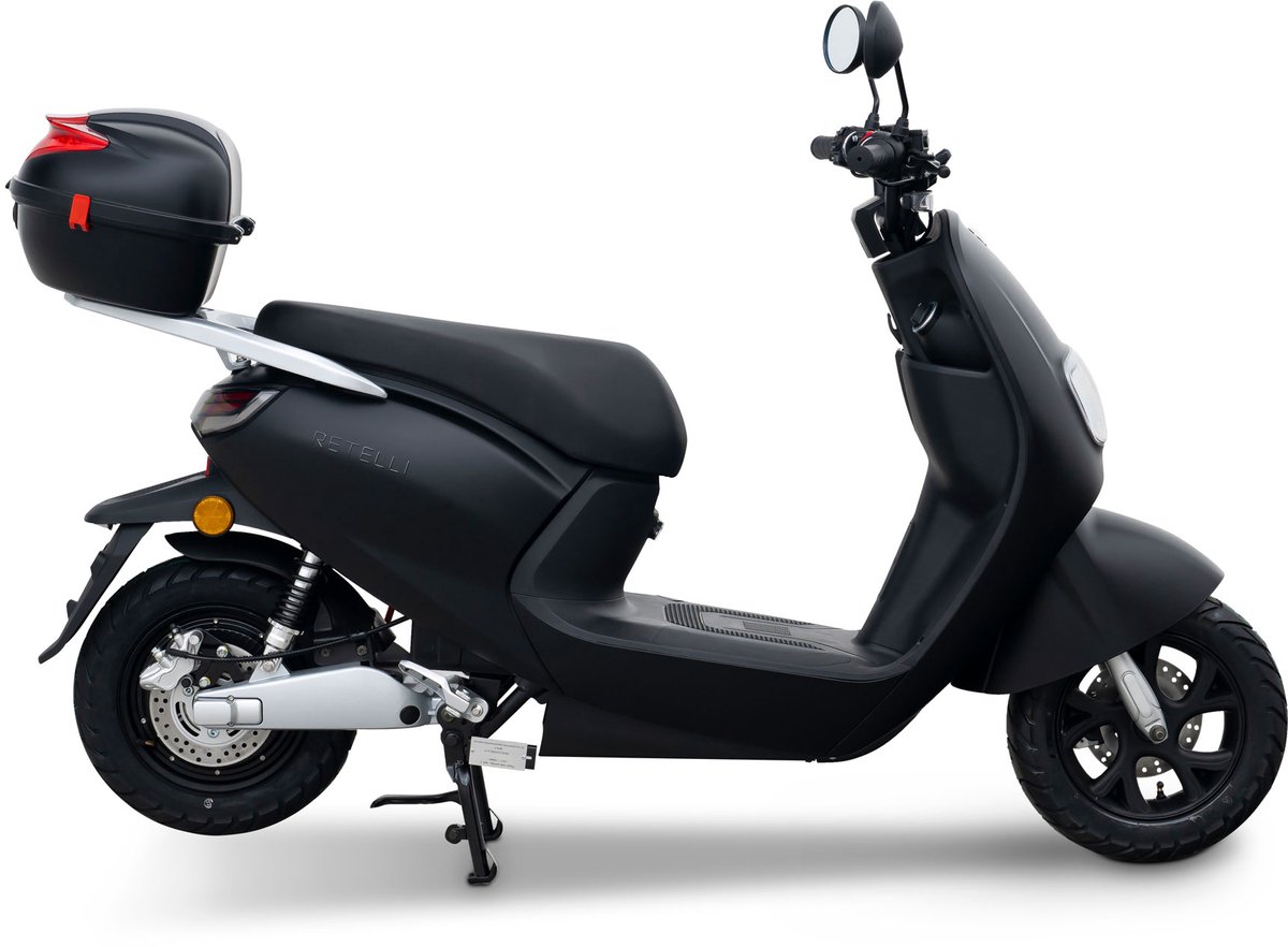 E-scooter - Retelli Benefico - 50 kilometer actieradius - zwart - Keuze uit: Brom/snor - incl. topkoffer - incl kenteken, tenaamstelling en rijklaar maken – foto 2