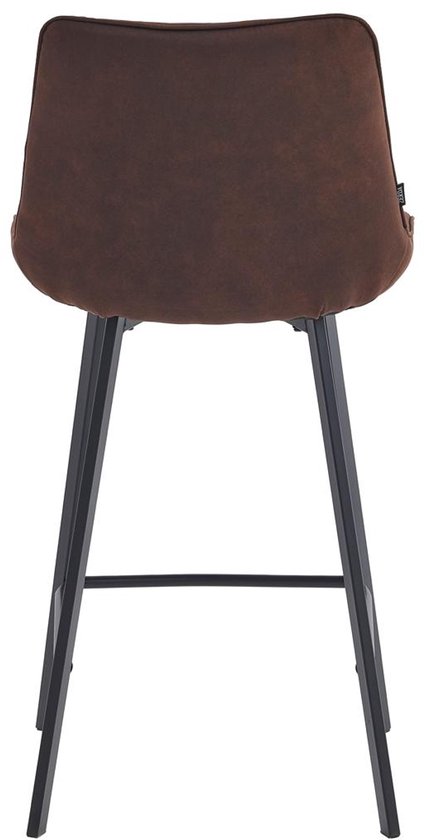 Colenis® - Tabouret de bar Zera - Chaise de bar - Set de 2 - Marron - Microfibre - Microfibre - Industriel