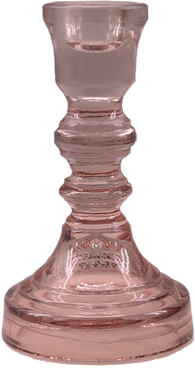 by Mooss - Kandelaar - Glas - Kaanch - Roze - 15cm - Trendy