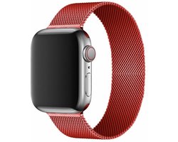 CHPN - Horlogebandje geschikt voor Apple Watch - Milanees bandje - Rood - Geschikt voor Apple Watch - Milanese stijl Case Armband - Polsband - Hip horlogebandje - 38/40MM