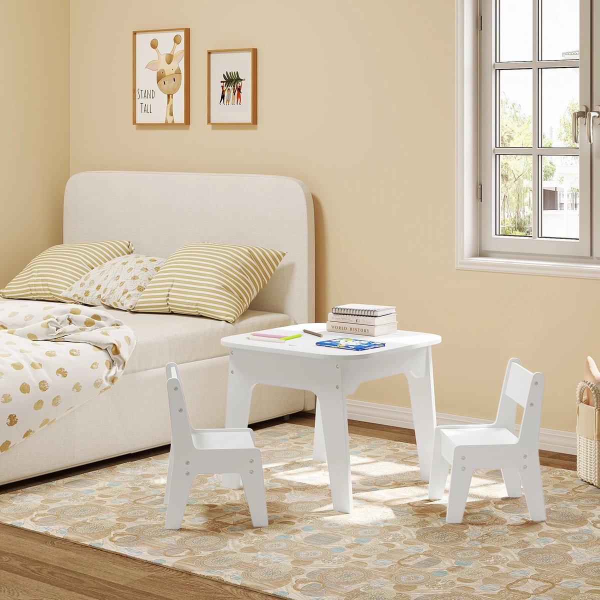 Set Van 2 stoelen En 1 Tafel Met Opbergruimte - Kinderstoelen - Kinderstoel - Peuterstoel - Kindertafel - Kinderbureau - Kindertafel En Stoeltjes - Kindertafel Met Stoeltjes - Kinder Tafel - Tafel - Tafeltje - Stoel - Stoeltje - Stoelen